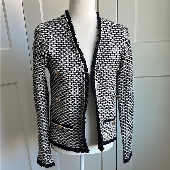 Tahari Navy and White Jacket with Gold Military Buttons | XS - Picture 1 of 5